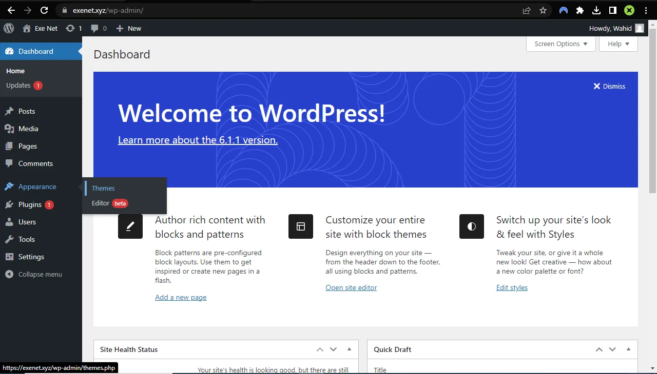 WordPress Blog website